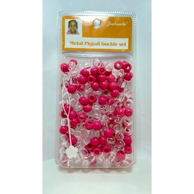 D.M Missangas Grandes Transparente/ Rosa Escuro